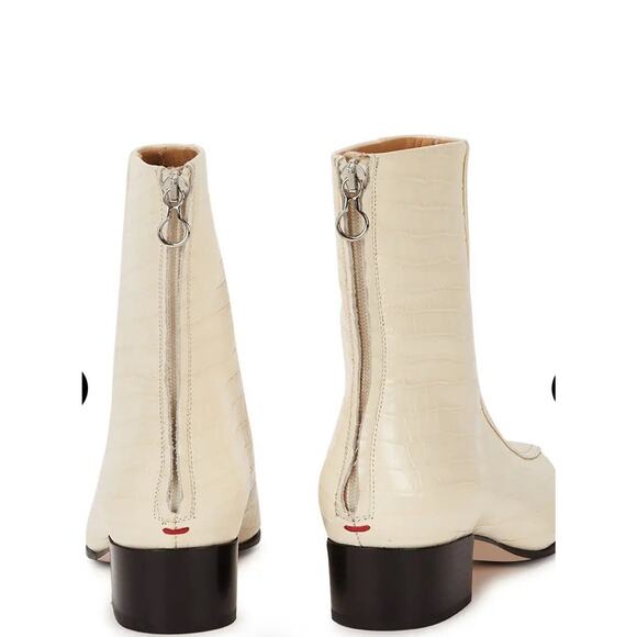 AEYDĒ Amelia Size 40 Crocodile-Effect Leather Ankle Boots $495 Value - Picture 3 of 12